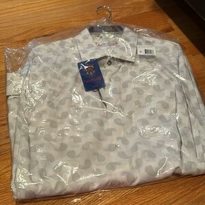 Robert Graham Men’s White Swirl Pattern Shirt XL